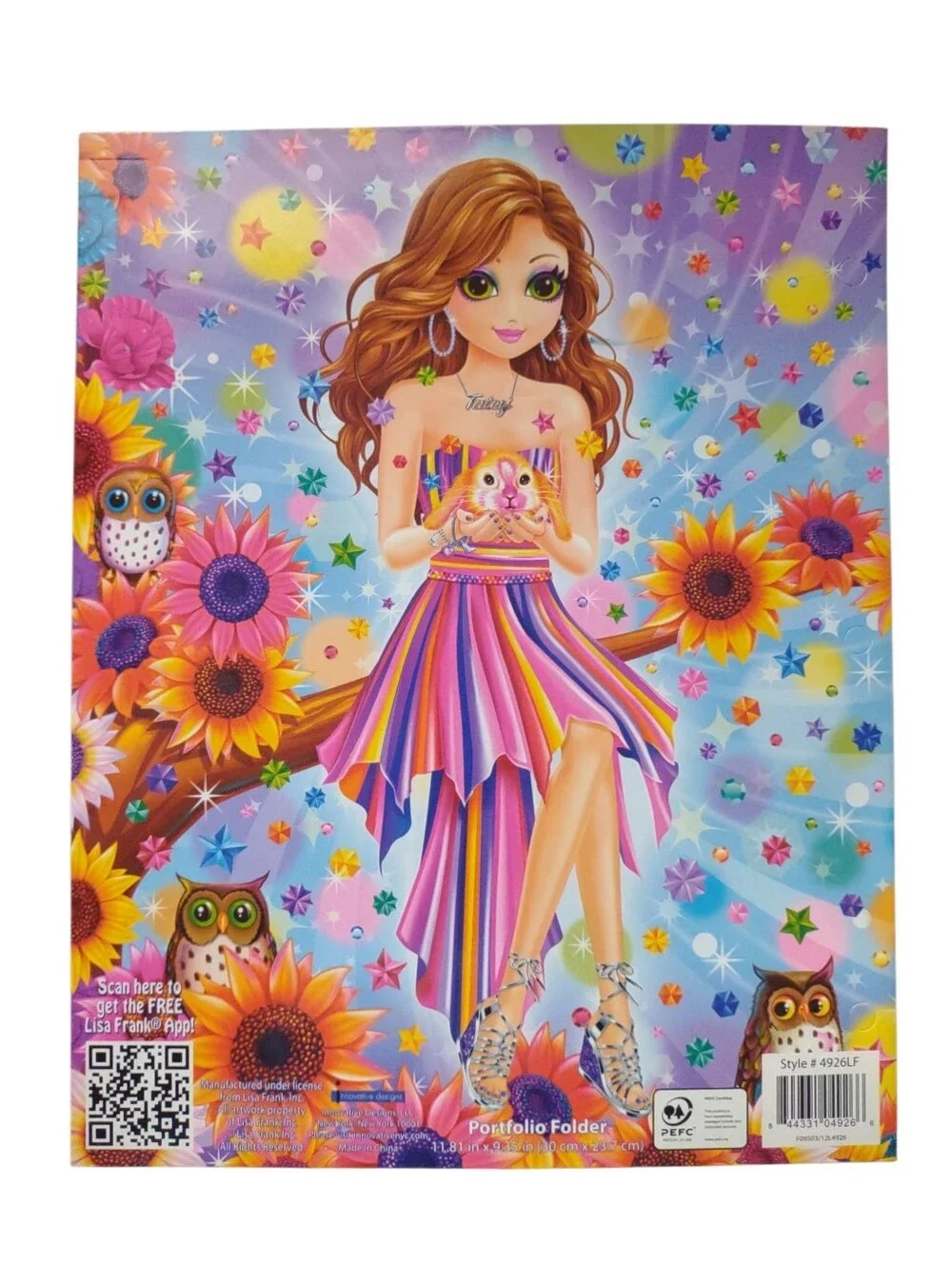 Lisa Frank Portfolio Folder Stars Owls NEW Tatey Bug Folder9